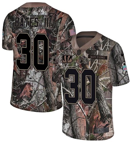 Bengals #30 Jessie Bates III Camo Men's Stitched Limited Rush Realtree Jersey