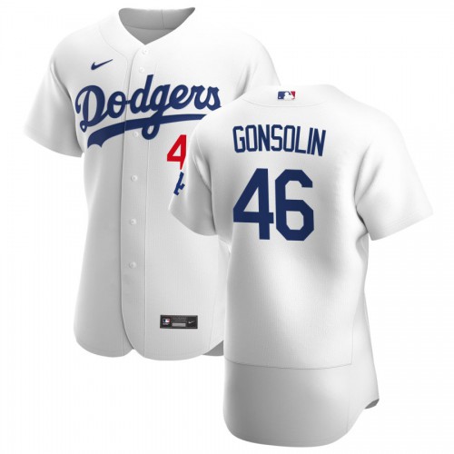 Los Angeles Los Angeles Dodgers #46 Tony Gonsolin Men's White Home 2020 Authentic Player Jersey Men's