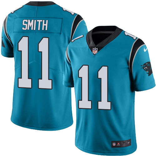 Carolina Panthers #11 Torrey Smith Blue Men's Stitched Limited Rush Jersey Men's