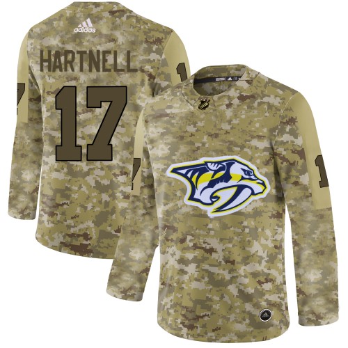 Adidas Nashville Predators #17 Scott Hartnell Camo Authentic Stitched Jersey Men's