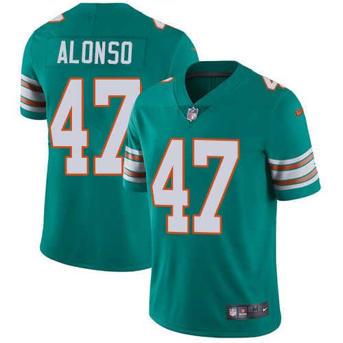 Miami Dolphins #47 Kiko Alonso Aqua Green Alternate Men's Stitched Vapor Untouchable Limited Jersey Men's