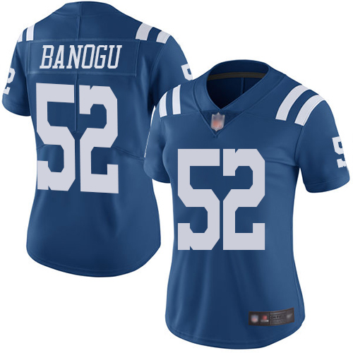 Indianapolis Colts #52 Ben Banogu Royal Blue Women's Stitched Limited Rush Jersey Womens