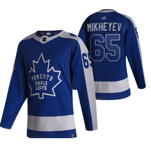 Toronto Maple Toronto Maple Leafs #65 Ilya Mikheyev Blue Men's Adidas 2020-21 Reverse Retro Alternate Jersey Men's