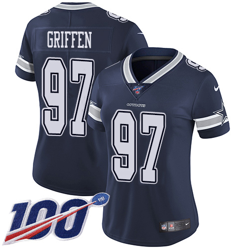 Dallas Cowboys #97 Everson Griffen Navy Blue Team Color Women's Stitched 100th Season Vapor Untouchable Limited Jersey Womens