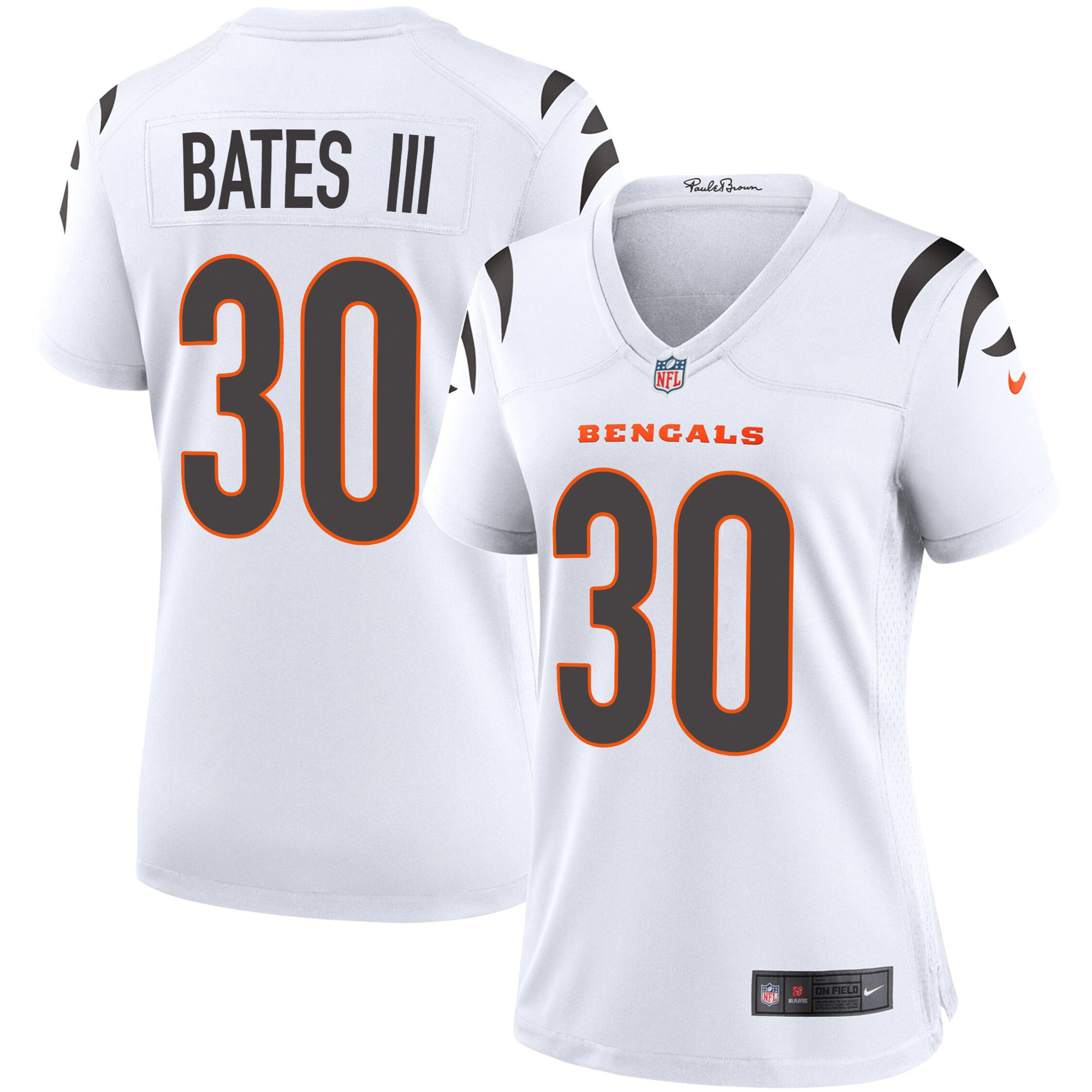 Cincinnati Bengals #30 Jessie Bates White Women's Game Jersey