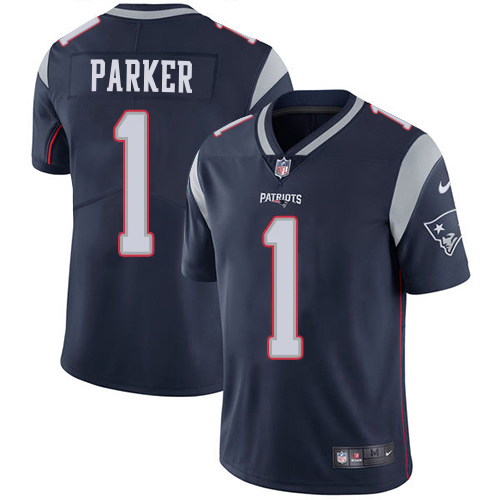 Patriots #1 DeVante Parker Navy Blue Team Color Men's Stitched Vapor Untouchable Limited Jersey