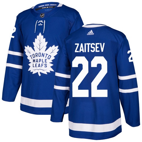 Adidas Maple Toronto Maple Leafs #22 Nikita Zaitsev Blue Home Authentic Stitched Jersey Men's