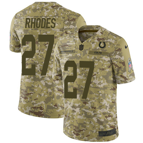 Indianapolis Colts #27 Xavier Rhodes Camo Youth Stitched Limited 2018 Salute To Service Jersey Youth