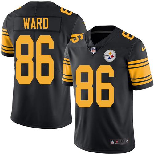 Pittsburgh Steelers #86 Hines Ward Black Men's Stitched Limited Rush Jersey Men's