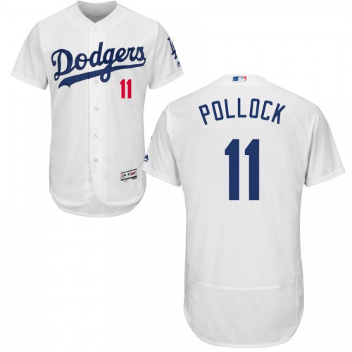 Los Angeles Los Angeles Dodgers #11 A.J. Pollock White Flex Base Stitched Jersey Men's