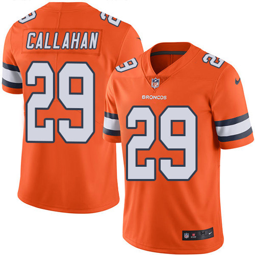 Denver Broncos #29 Bryce Callahan Orange Men's Stitched Limited Rush Jersey Men's