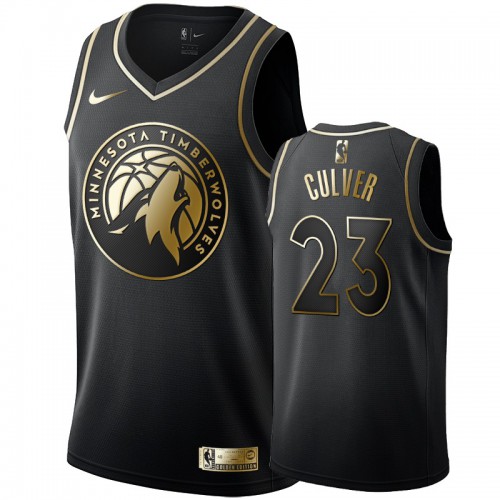 Minnesota Timberwolves #23 Jarrett Culver Mens Black Golden Edition Swingman Jersey Mens