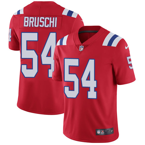 New England Patriots #54 Tedy Bruschi Red Alternate Men's Stitched Vapor Untouchable Limited Jersey Men's