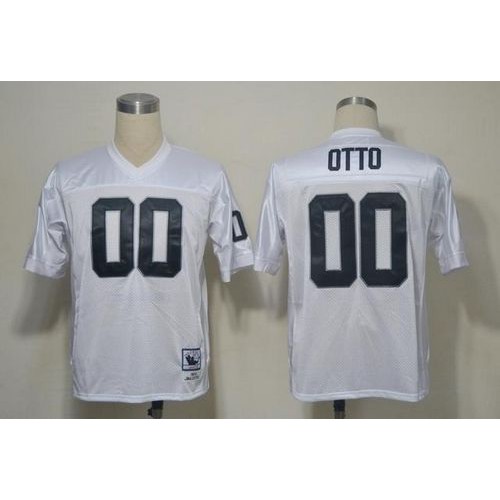 Mitchell And Ness Las Vegas Raiders #00 Jim Otto White Stitched Throwback Jersey Men's