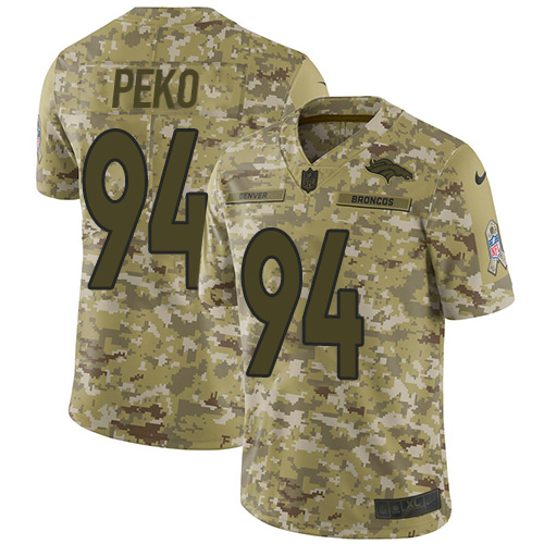 Denver Broncos #94 Domata Peko Camo Men's Stitched Limited 2018 Salute To Service Jersey Men's