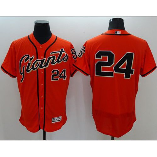 San Francisco Giants #24 Willie Mays Orange Flexbase Authentic Collection Stitched Jersey Men's