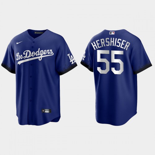 Los Angeles Los Angeles Dodgers #55 Orel Hershiser Men's 2021 City Connect Game Jersey Royal Men's