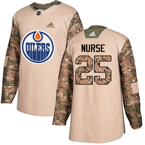 Adidas Edmonton Oilers #25 Darnell Nurse Camo Authentic 2017 Veterans Day Stitched Jersey Men's