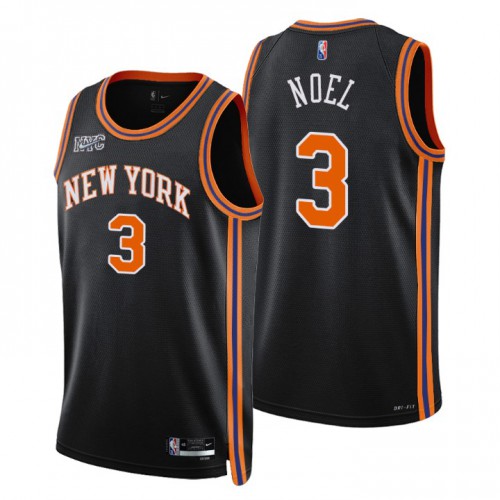 New York New York Knicks #3 Nerlens Noel Mens Black 2021/22 Swingman Jersey - City Edition Mens