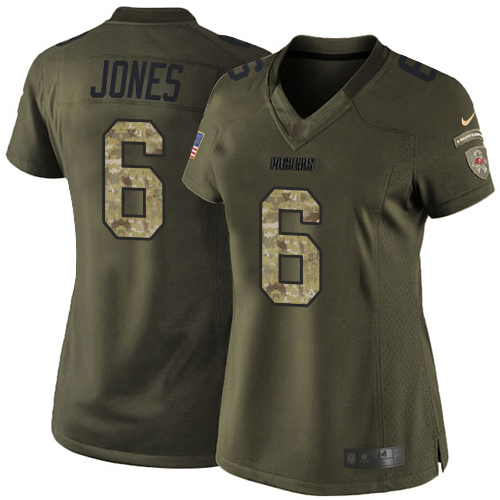 Buccaneers #6 Julio Jones Green Women's Stitched Limited 2015 Salute To Service Jersey