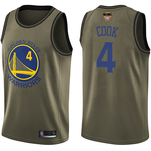 Golden State Warriors #4 Quinn Cook Green 2019 Finals Bound Swingman Salute to Service Jersey Mens