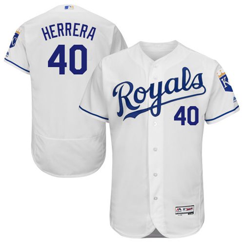 Kansas City Royals #40 Kelvin Herrera White Flexbase Authentic Collection Stitched Jersey Men's
