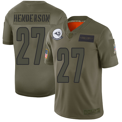 Los Angeles Rams #27 Darrell Henderson Camo Youth Stitched Limited 2019 Salute to Service Jersey Youth