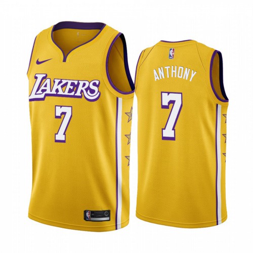 Los Angeles Lakers #7 Carmelo Anthony Mens Unveil 2019-20 City Edition Swingman Jersey Yellow Mens