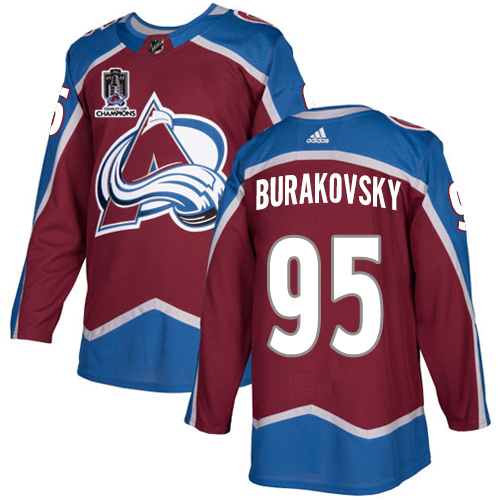 Adidas Colorado Avalanche #95 Andre Burakovsky Burgundy Youth 2022 Stanley Cup Champions Burgundy Home Authentic Stitched Jersey Youth