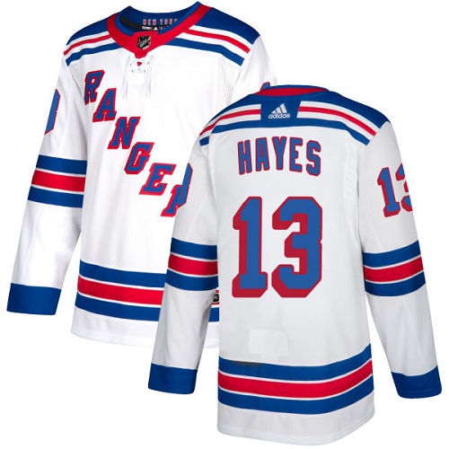 Adidas New York Rangers #13 Kevin Hayes White Road Authentic Stitched Jersey Men's