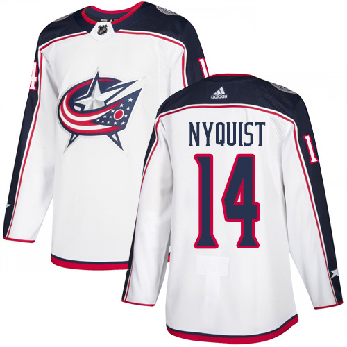 Adidas Columbus Blue Jackets #14 Gustav Nyquist White Road Authentic Stitched Youth Jersey Youth