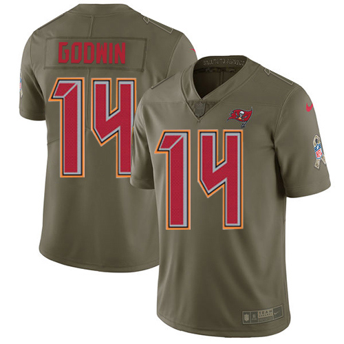 Buccaneers #14 Chris Godwin Olive Men's Stitched Limited 2017 Salute To Service Jersey