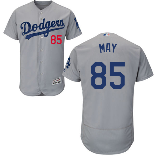 Los Angeles Dodgers #85 Dustin May Grey Flexbase Authentic Collection Stitched Jersey Men's