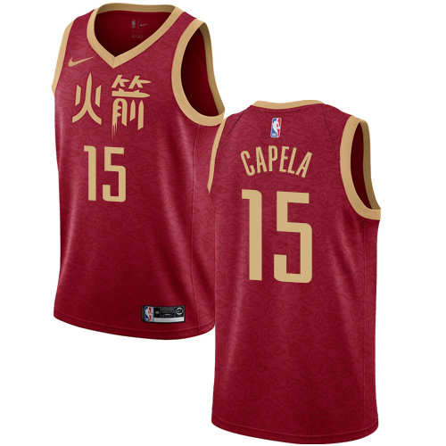 Houston Rockets #15 Clint Capela Red Swingman City Edition 2018/19 Jersey Mens
