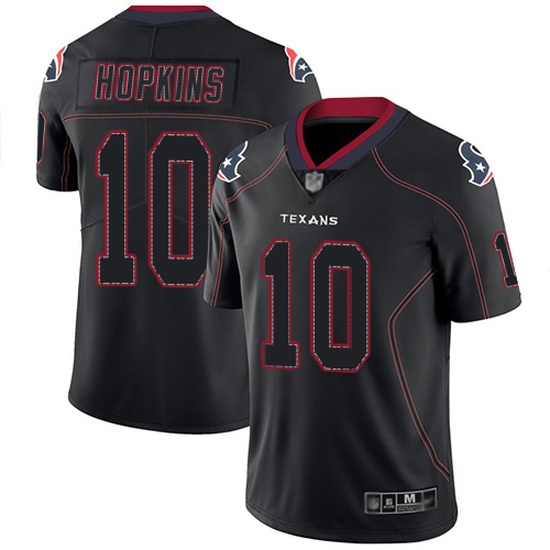 Houston Texans #10 DeAndre Hopkins Lights Out Black Men's Stitched Limited Rush Jersey Men's