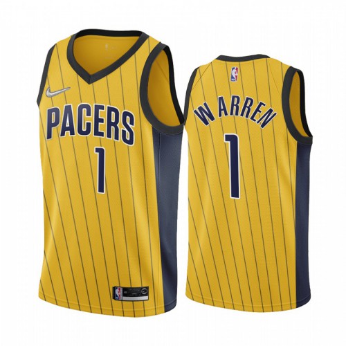 Indiana Indiana Pacers #1 T.J. Warren Gold Youth Swingman 2020-21 Earned Edition Jersey Youth