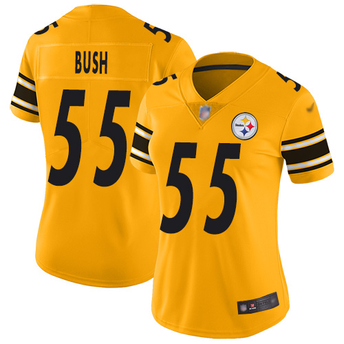 Pittsburgh Steelers #55 Devin Bush Gold Women's Stitched Limited Inverted Legend Jersey Womens