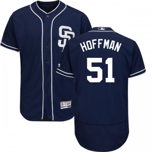San Diego Padres #51 Trevor Hoffman Navy Blue Flexbase Authentic Collection Stitched Jersey Men's