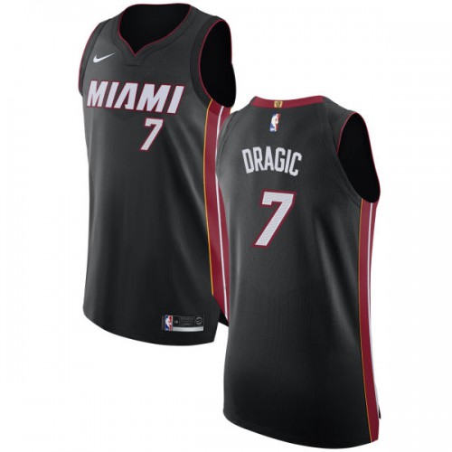 Miami Heat #7 Goran Dragic Black Authentic Icon Edition Jersey Mens