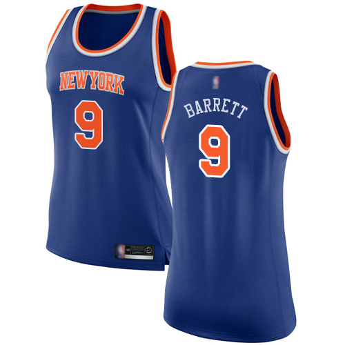 New York Knicks #9 R.J. Barrett Blue Womens Swingman Icon Edition Jersey Womens