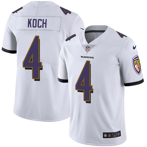 Baltimore Ravens #4 Sam Koch White Men's Stitched Vapor Untouchable Limited Jersey Men's