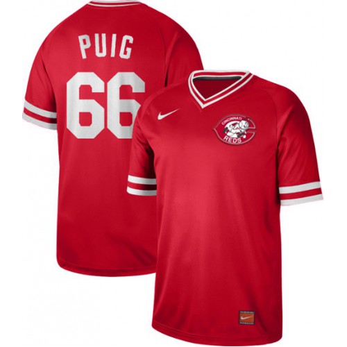 Cincinnati Reds #66 Yasiel Puig Red Authentic Cooperstown Collection Stitched Jersey Men's