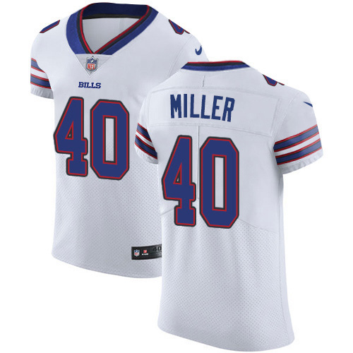 Bills #40 Von Miller White Men's Stitched Vapor Untouchable Elite Jersey