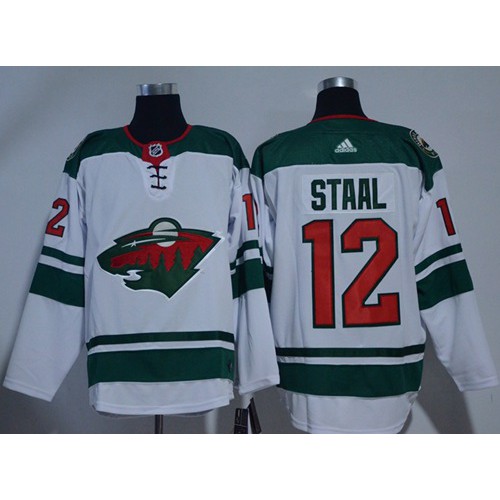 Adidas Minnesota Wild #12 Eric Staal White Road Authentic Stitched Jersey Men's