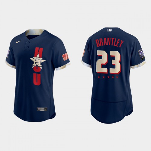 Houston Houston Astros #23 Michael Brantley 2021 All Star Game Authentic Navy Jersey Men's