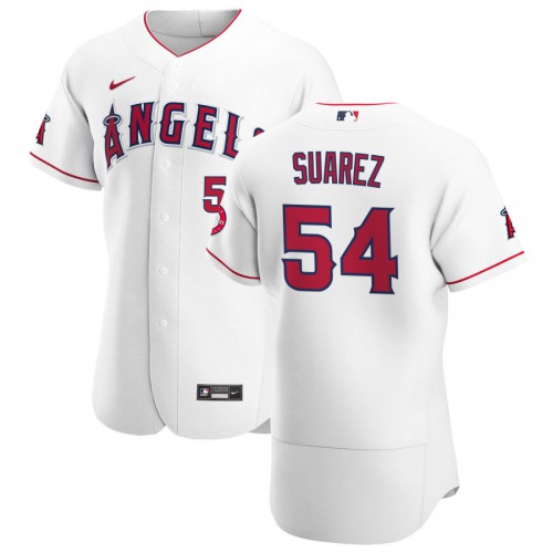 Los Angeles Los Angeles Angels #54 Jose Suarez Men's White Home 2020 Authentic Player Jersey Men's