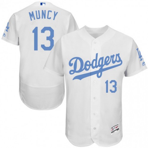 Los Angeles Dodgers #13 Max Muncy White Flexbase Authentic Collection Father's Day Stitched Jersey Men's