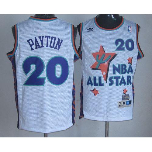 Oklahoma City Thunder #20 Gary Payton White 1995 All-Star Throwback Stitched Jersey Mens