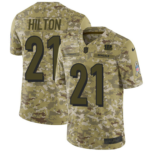 Cincinnati Bengals #21 Mike Hilton Camo Men's Stitched Limited 2018 Salute To Service Jersey Men's