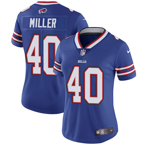 Bills #40 Von Miller Royal Blue Team Color Women's Stitched Vapor Untouchable Limited Jersey